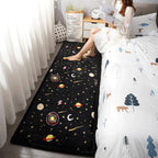 Loartee Coral Velvet Area Rug - 1" Thick Memory Foam Baby Play Mat, Washable Toddler Carpet, Home Decor for Living Room, Nursery, Kids Bedroom, Astral Black, 4'11"x4'11"