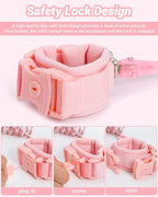 Dr.meter Anti Lost Wrist Link, 2 Pack Toddler Safety Leash with Key Lock, Reflective Child Walking Harness - Dual 8.2ft Length Pink & Green Kids Leash for Boys and Girls Outdoor Essencial