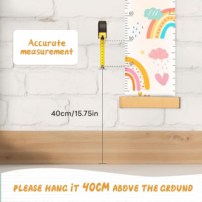 Personalized Name Height Chart for Kids, Rainbow Height Measurement for Wall, Child Height Measure Wall Chart Bedroom Nursery Wall Decoration, Playroom Essentials, Children's Day Gifts