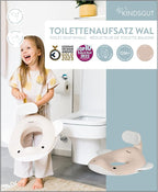 Kindsgut Potty Training Seat in whale design, designed in Germany, suitable for all toilet shapes non-slip toilet seat, Sand