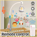 nicknack Baby Crib Mobile with Music and Light, Musical Nursery Mobile for Infants Newborn Gift 0-12 Months, Babies Bassinet Mobile with Remote Control