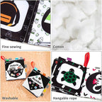 teytoy Baby Soft Cloth Book Set 6 PCS, Black and White High Contrast Baby Activity Crinkle Books for 0 3 6 9 12 Months Newborn Infants Babies Boys and Girls Early Educational Learning Toys