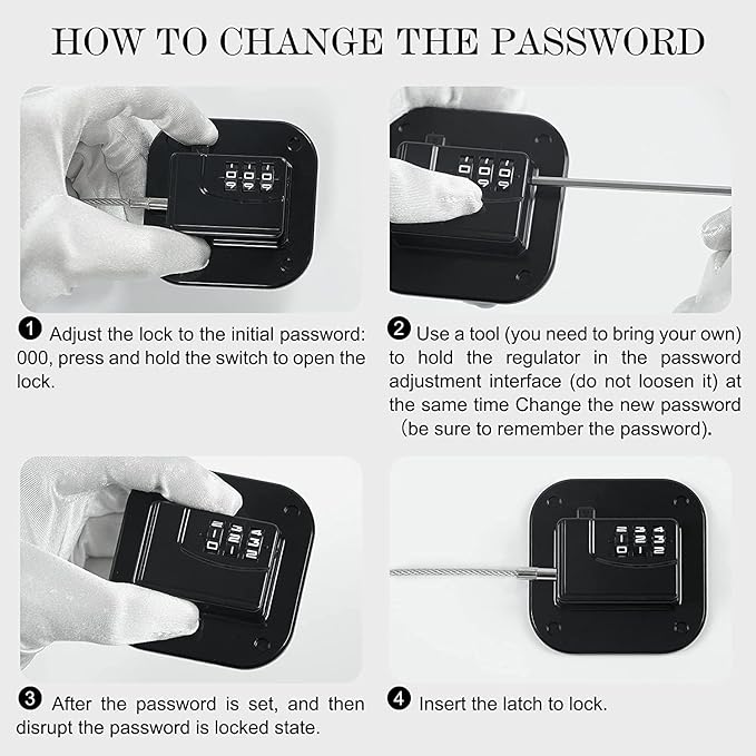 Child Safety Cabinet Locks, Fridge Lock with Combination, Closet Lock,Cabinet Lock,Child Proof Refrigerator Lock(Black 2Pcs)