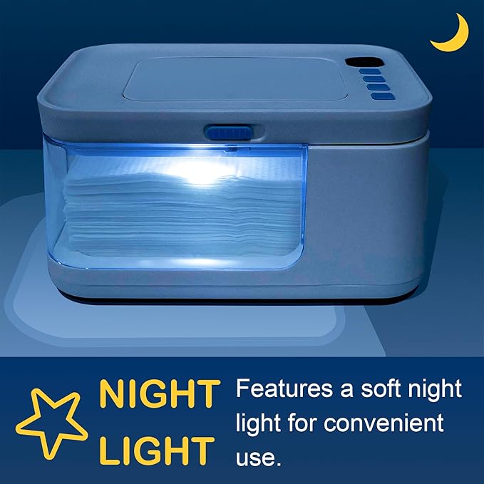 Baby Wipe Warmer and Dispenser Portable Heated Diaper Wipe Heater with Fast Heating, Large Capacity, and Anti-Dry Out (no Charger Block)