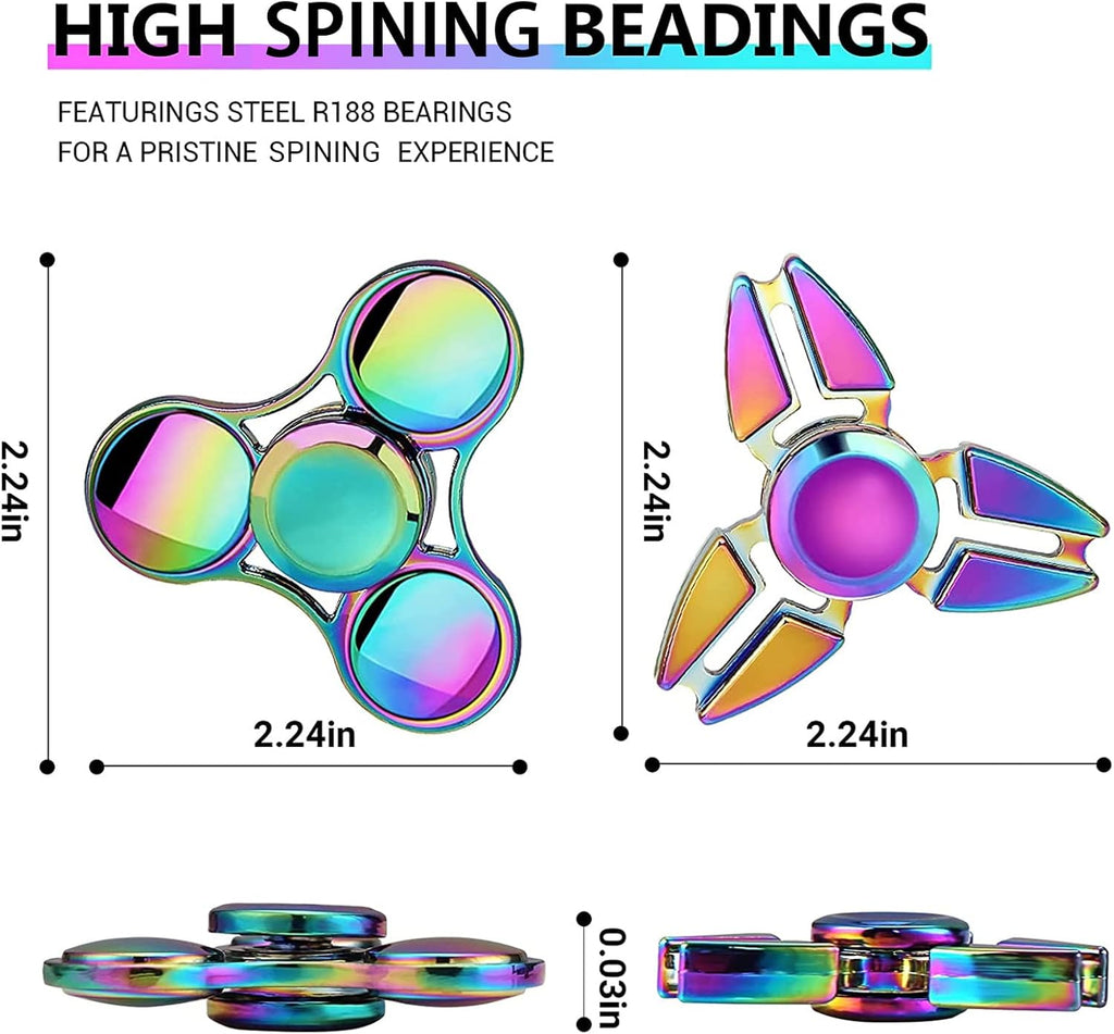 SCIONE Metal Fidget Spinner for Kid Adult,Sensory Hand Fidget Toy 7 Pack-Anxiety Toys Stress Relief Reducer-Party Favors,Return Gifts for kids Birthday,Goodie Bag Stuffers,Classroom Prizes