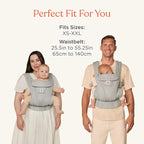 Ergobaby Omni Deluxe Baby Carrier Newborn to Toddler - Breathable Baby Carriers for Summer - All-Position Carrier with Enhanced Lumbar Support & Airflow (7-45 Pounds), Cotton, Pearl Grey