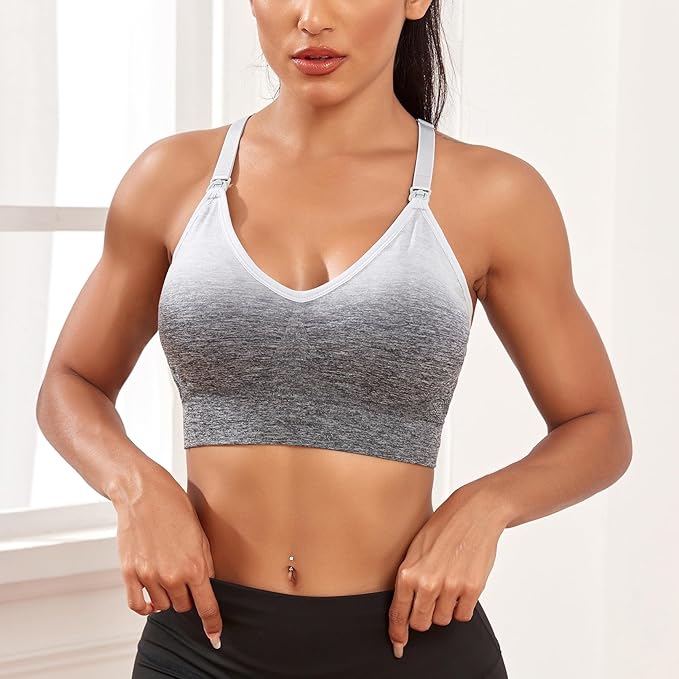 Suekaphin 3 Pack Sports Nursing Bra for Breastfeeding Supportive Bralette Pregnancy Maternity Wirefree Support for Women