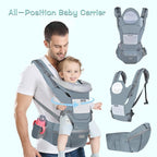 Baby Carrier Ergonomic Infant Carrier with Hip Seat Kangaroo Bag Soft Baby Carrier Newborn to Toddler 7-45lbs Front and Back Baby Holder Carrier for Men Dad Mom