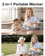 Portable Milk Warmer for Travel,Dual Heating Modes for Breast Milk & Water, Portable Bottle Warmer with Fast Heating,16000mAh Long Battery Life for Baby on The Go,17 Oz for Travel