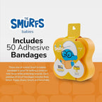 BioSwiss Bandages, The Smurfs Baby Smurf Shaped Self Adhesive Bandage, Latex Free Sterile Wound Care, Fun First Aid Kit Supplies for Kids and Adults, 50 Count Case