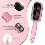 Curl Defining Brush, Curly Hair Brush, Slick Back Hair Brush, For Combing and Shaping Curls in All Hairstyles to Reduce Pulling (Pink)