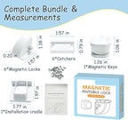 6 Pack Magnetic Cabinet Locks Baby Safety Child Proofing Invisible Locks No Drill Easy Installation for Cabinets Drawers Doors