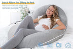 INSEN Cooling Pregnancy Pillow, Maternity Pillow for Pregnant Women, C Shaped for Side Sleeping(Cooling Silky Grey)