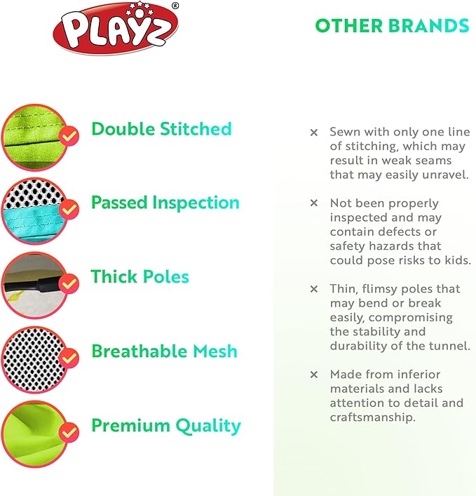 Playz 7pc Kids Play Tent with 1 Big Ball Pit for Babies, 3 Play Tunnel for Toddlers, and 3 Pop Up Tents Playhouse Bundle, Best Birthday Gift for Boys & Girls, Indoor & Outdoor Use Portable Play Center