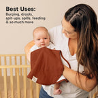 KeaBabies 4-Pack Baby Burp Cloths Baby Girl, Boy - Organic Cotton Burp Cloth, Extra Large, Absorbent, Soft Burping Cloths & Bibs Set for Babies, Newborn Burp Clothes, Thick Burp Ragss (Sahara)