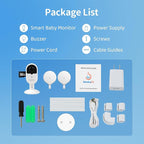 Smart Baby Monitor Contact-Free with Sleep & Breathing Tracking, 2K Secure Wi-Fi Video Camera Supporting Local Video Recording, AI Face Capture, Crying Alerts, Face Cover Alarm, Night Vision