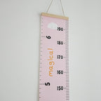 Kids Growth Chart, Wood Frame Fabric Canvas Height Measurement Ruler from Baby to Adult for Child's Room Decoration 7.9 x 79in (7.9 x 79in, Pink - Cloud)