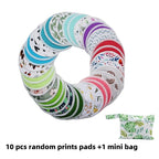 8 pcs(4 Pairs) Random Prints Breast Pads for Nursing Mothers, Reusable and Washable with 1 Bag(8 pcs randomprints with1 Bag)