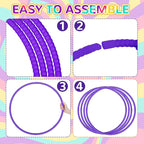 Shappy 6 Pcs Exercise Hoop Detachable Adjustable Plastic Toy Playground Toys Colored Hoop Circles for Teens Games Gymnastics Dog Agility Equipment Party Decor