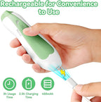 Baby Nail Trimmer Electric, 6 in 1 Rechargeable Baby Nail Clippers Manicure Set Grooming Kit for Toddler Infant or Adults (Green)