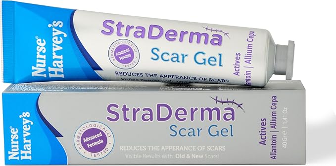 Nurse Harvey's Straderma 40gr/1.41 fl oz (Advanced Scar Gel, Wound and Spot Gel, Burn & Sun Scar Gel, Scar Removal Gel for C-Section, Stretch Marks, Acne, Surgery, Old and New Scars)