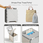 Portable Potty Seat for Toddler, Kids Travel Potty Foldable Compact Potty Training Toilet Seat with Cleaning Bags for Car, Camping, Travel, Outdoors (Grey)