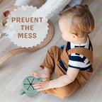 Snack Containers, Silicone Snack Cups for 6-12 Months Toddlers - Pack of 2 Food Grade Silicone Snack Cups with Grip Handle for Baby Led Weaning, Unbreakable (Natural/Cambridge Blue)