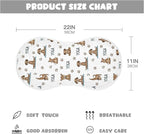 2 Pack Muslin Burp Cloths Dogs Yoga Cotton Baby Burp Cloths Extra Absorbent and Soft Thick Burping Cloth for Newborn Must Haves 22x11 Inch