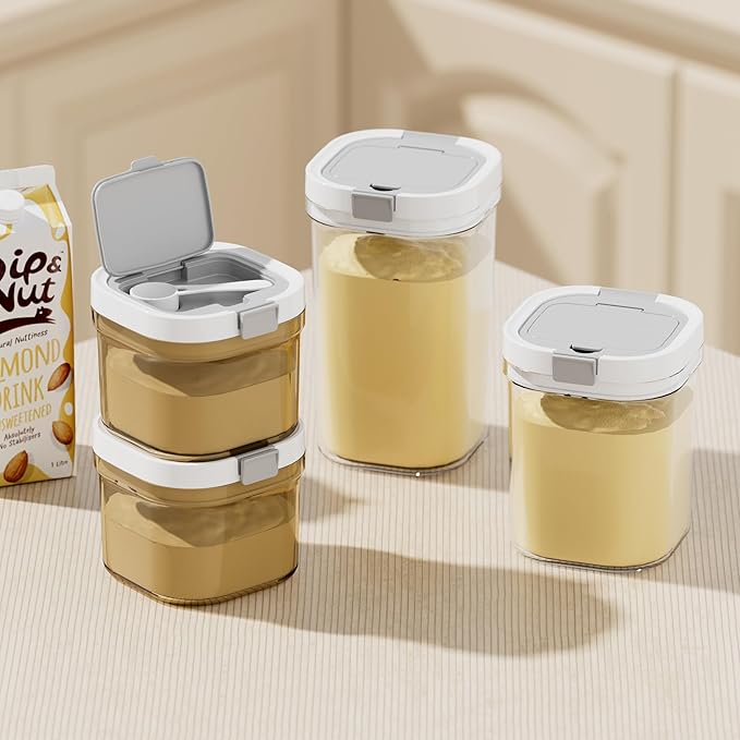 Formula Container to go-1300ml Travel Dispenser BPA Free Airtight Container with Spoon and Layered Storage