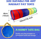 NARMAY® Play Tunnel Easy Key Pop Up Tunnel for Kids Indoor/Outdoor Crawl - 19 Dia. x 72 inch