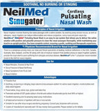 NeilMed Sinugator Cordless Pulsating Nasal Irrigator (Dual Speed) with 30 Premixed Packets and 3 AA Batteries - Black (Pack of 1)