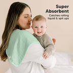 5-Pack Cotton Muslin Burp Cloths Baby Girls, Boys - Soft & Absorbent Spit Up Burp Rags, Large Muslin Towel, Cotton Wash Cloths for Babies, Newborn, Infant, No Shrink, Durable, Neutral (Mirage)