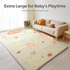 Extra Large Foldable Play Mat, Reversible Baby Play Mat with Edge Reinforcement, Non-Toxic & Waterproof Baby for Floor, Foam Playmat with Travel Bag, Rainbow, Cloud & Moon, 71"x59"