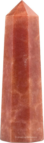 Amazing Gemstone Strawberry Quartz Crystal Towers - Natural Healing Crystal Point Obelisk for Reiki Healing and Crystal Grid (3 Inch)