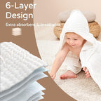 Yoofoss Hooded Baby Towels for Newborn 2 Pack 100% Muslin Organic Cotton Baby Bath Towel with Hood for Babies, Infant, Toddler and Kids, 32x32Inch, Soft and Absorbent Newborn Essential,White-2 Pack