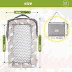 Baby Lounger for Newborn Portable Bag,Baby Lounger Play Mat for Awake-Time,Newborn Babies Essentials Gifts 0-24 Months Home Travel(Elephant Grey)