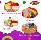 Kids Ball Pit Pop Up Large Tent for Toddlers - Indoor & Outdoor Gift Toys for Infants Girls & Boys, Baby Playpen with Zippered Storage Bag, 50 BallPit Balls Included