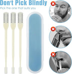 3Pcs 2-in-1 Nasal Hair Cutter Nostril Hair Remover Tool Portable Manual Mens Nose Hairs Trimmer Suitable for Men and Women with Soft Cleaning Brush (Cream)