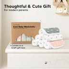 6-Pack Cotton Baby Washcloths for Newborn - Organic Cotton Muslin Soft Wash Cloths for Babies, Infant, Kids, Toddler Towels for Boy, Girl, Super Absorbent Face Cloths, Scratch-Free Baby Rags (Fleur)