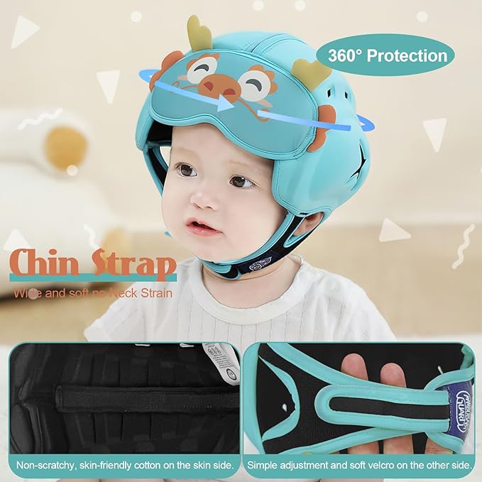 MamboBaby Safety Helmet for Crawling & Walking - Ultra Lightweight Adjustable Infant Head Protector 10-24 Months, Breathable Anti-Collision Soft Helmet with Secure Fit Design