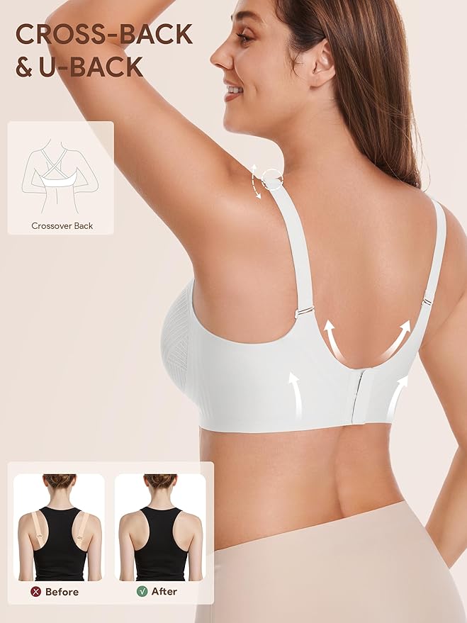 Angelhood Nursing Bras for Breastfeeding, Seamless Wireless Comfort Push up Lace Nursing Maternity Bralette for Pregnancy