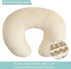 iEvolve Minky Nursing Pillow Cover Breast Feeding Pillow Cover Slipcover U Shape for Baby Boy Girl,Cover Only(Pillow & Pad Cover LightBeige, Pack of 2)
