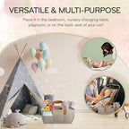 KiddyCare Diaper Caddy Organizer Cart for Nursery Baby Basket Gift for Boy/Girl | Diaper Caddy for Changing Table Basket Organizer with Dividers | Caddy for Baby Stuff Breast Pump Caddy - Regular