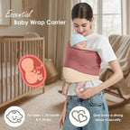 Baby Wrap Carrier, Lightweight Baby Wearing Wraps for Newborn and Infant, Soft Swaddle Holder Carrier, Cozy Baby Sling 7-35 lbs Cream+Pink