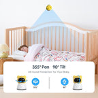 Baby Monitor with Camera and Audio, 2K HD Smart Video Baby Camera WiFi 5" Screen, Night Vision, Temp Humidity Sensor, 2 Way Talk, Lullaby, Sleep Mode, Cry Detection, 1000ft Range, App Control