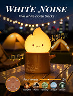 Torch Night Light with Sound Machine for Baby, 2 Modes Candlelight & Night Lamp, Sleep Aid White Noise Soother, Dimmable Warm Night Light for Baby Nursery, Toddler Kids Bedroom