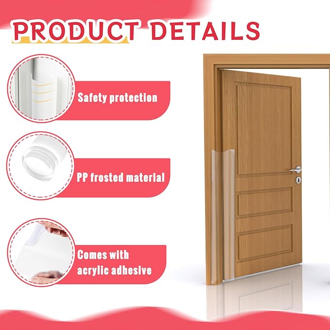 12 Pcs Door Pinch Guard Baby Proofing Jam Shield Door Finger Pinch Guard 47.2 x 7 Inch Hinge Cover Protectors for 90 and 180 Degree Gates Kids Pets Safety