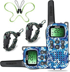 Toys for Boys Walkie Talkies for Kids 5 6 7 8 Year Old Boy Pretend Play Police Military Spy Hunt Camp Outdoor Toys for Kids Birthday Present Boys Gifts (Blue Blue)