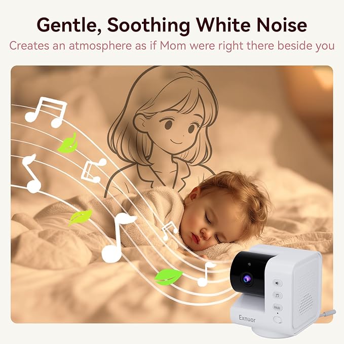 No WiFi Baby Monitor, 7" IPS Screen, 720p Baby Monitor with Camera and Audio, 5000mAh Battery, 1000ft Range, 6 Lullabies & 2 White Noise, VOX, Temperature Sensor, Night Vision, 2-Way Talk