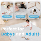 1.3" Thick Baby Play Mat for Floor, 28x72 Foam Tummy Time Mat, Padded Support Soft Plush Bedside Rugs for Infant Kids Toddler Crawling Kick Activity (Light Grey)